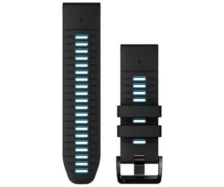 Ремешок Garmin QuickFit 26 Watch Bands Black/Cirrus Blue Silicone (010-13281-05)
