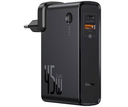 Power Bank Baseus Power Station GaN 2-in-1 QC 10000 mAh 45W Black (PPNLK45US)