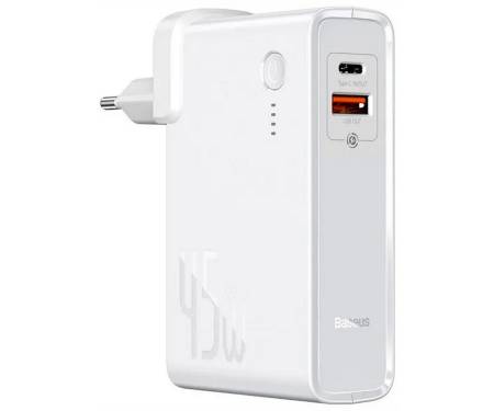Power Bank Baseus Power Station GaN 2-in-1 QC 10000 mAh 45W White (PPNLK45US)