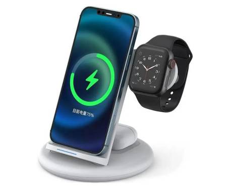 Беспроводное зарядное устройство WIWU Power Air 3 in 1 Wireless Charger White (PA3IN1)