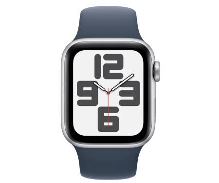 Apple Watch SE 2 GPS 44mm Silver Aluminium Case with Storm Blue Sport Band S/M (MREC3) 2