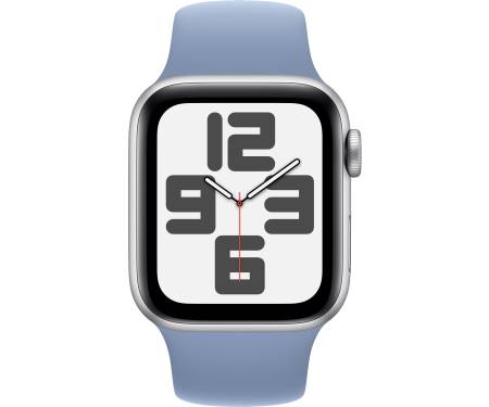 Apple Watch SE 2 GPS + Cellular 44mm Silver Aluminum Case w. Storm Blue Sport Band - M/L (MRHH3) 2