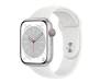 Apple Watch Series 8 GPS + Cellular 45mm Silver Aluminum Case with White Sport Band - M/L (MP4W3) 1