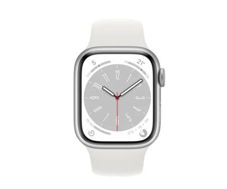 Apple Watch Series 8 GPS + Cellular 45mm Silver Aluminum Case with White Sport Band - M/L (MP4W3) 2
