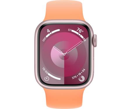 Apple Watch Series 9 GPS 41mm Pink Case (MR9N3) with Orange Sorbet Solo Loop Size 3 (MTAX3) 2