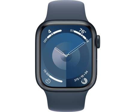 Apple Watch Series 9 GPS 45mm Midnight Aluminum Case w. Storm Blue Sport Band - M/L (MR9Q3/MT3R3) 2