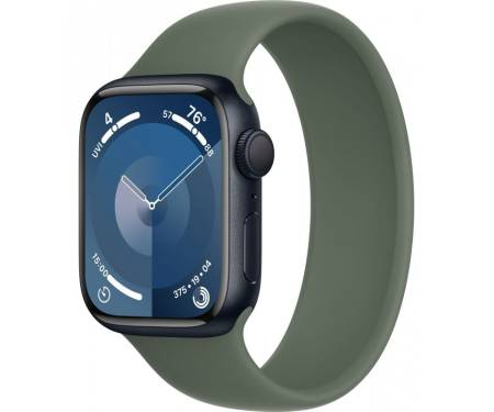Apple Watch Series 9 GPS 41mm Midnight Aluminum Case with Cypress Solo Loop - Size 3 (MR9L3+MTE73) 1