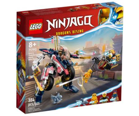 Конструктор LEGO Ninjago Перегоновий робобайк-трансформер Сори 384 деталей (71792)