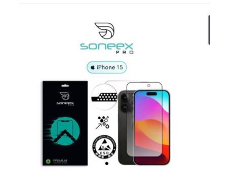 Захисне скло для iPhone 15 Soneex Black 1