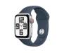 Apple Watch SE 2 GPS + Cellular 40mm Silver Aluminum Case w. Storm Blue Sport Band - S/M (MRGH3/MRGJ3) 1