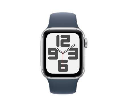Apple Watch SE 2 GPS + Cellular 40mm Silver Aluminum Case w. Storm Blue Sport Band - S/M (MRGH3/MRGJ3) 2