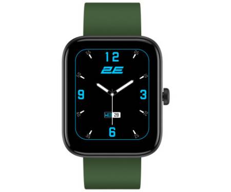 Смарт-годинник 2E Alpha SQ Music Edition 46mm Black-Green (2E-CWW40BKGN)