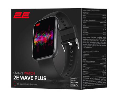 Смарт-годинник 2E Wave Plus 47 mm Black (2E-CWW12BK)