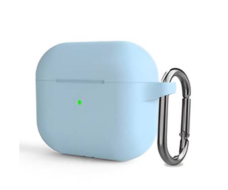Чохол для AirPods 3 Silicone Case з карабіном Light blue