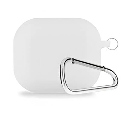 Чехол для AirPods 3 Silicone Case с карабином White