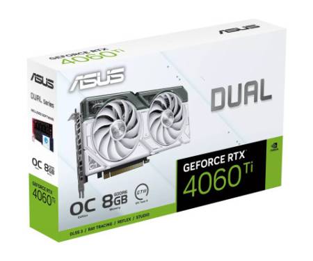 Відеокарта ASUS GeForce RTX4060Ti 8Gb DUAL OC WHITE (DUAL-RTX4060TI-O8G-WHITE)