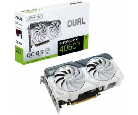 Відеокарта ASUS GeForce RTX4060Ti 8Gb DUAL OC WHITE (DUAL-RTX4060TI-O8G-WHITE)