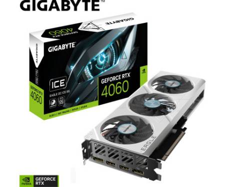Відеокарта GIGABYTE GeForce RTX4060 8Gb EAGLE OC ICE (GV-N4060EAGLEOC ICE-8GD)