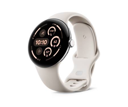 Смарт-часы Google Pixel Watch 3 45mm Wi-Fi Polished Silver Aluminum Case / Porcelain Active Band 1