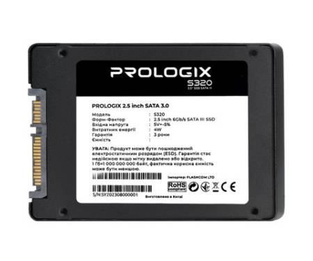 Накопичувач SSD 2.5" 480GB Prologix (PRO480GS320)