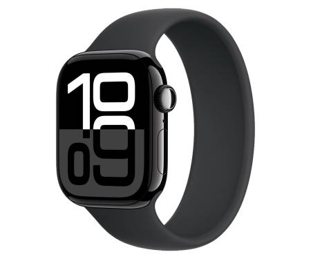 Apple Watch Series 10 GPS 42mm Jet Black Aluminum Case with Black Solo Loop 1