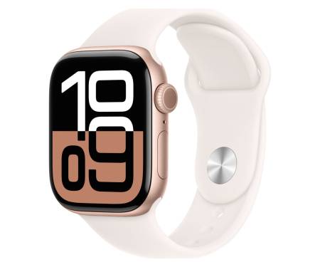 Apple Watch Series 10 GPS 42mm Rose Gold Aluminum Case with Light Blush Sport Band 1