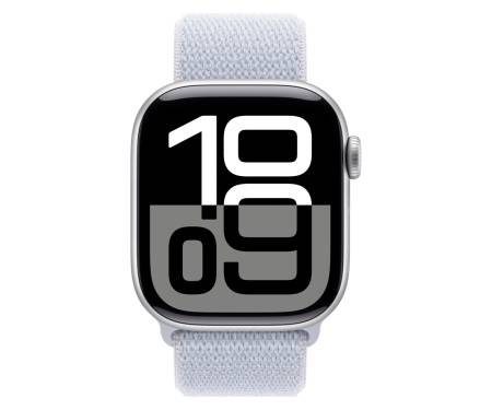Apple Watch Series 10 GPS 42mm Silver Aluminum Case with Blue Cloud Sport Loop 2