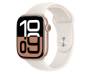 Apple Watch Series 10 GPS 46mm Rose Gold Aluminum Case with Starlight Sport Band 1