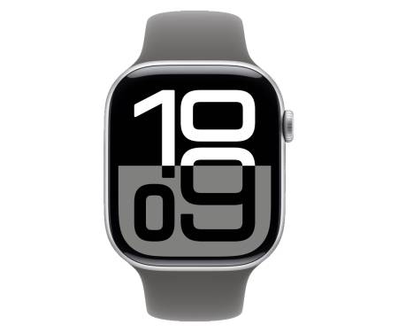 Apple Watch Series 10 GPS 46mm Silver Aluminum Case with Stone Gray Sport Band 2