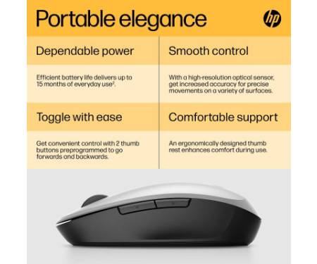 Мишка HP Dual Mode Bluetooth/Wireless Silver (6CR72AA)