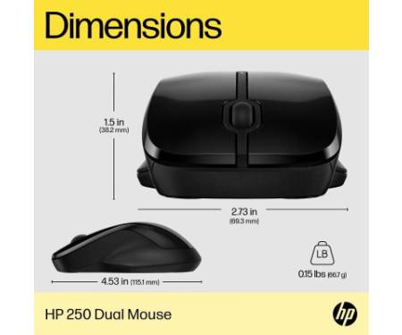 Мишка HP 250 Dual Wireless/Bluetooth Black (6V2J7AA)