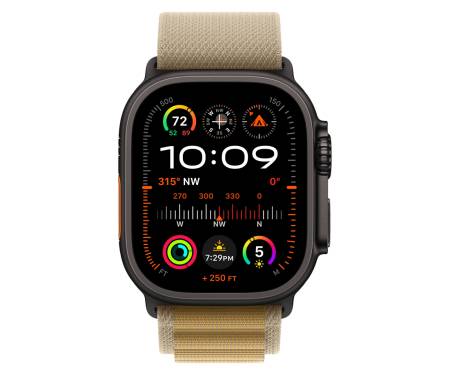 Apple Watch Ultra 2 GPS + Cellular 49mm Black Titan. Case w. Tan Alpine Loop - Medium (MYTF3+MYQ13) 2