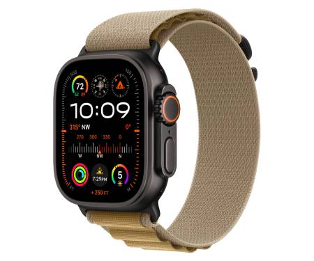 Apple Watch Ultra 2 GPS + Cellular 49mm Black Titan. Case w. Tan Alpine Loop - Medium (MYTF3+MYQ13) 1