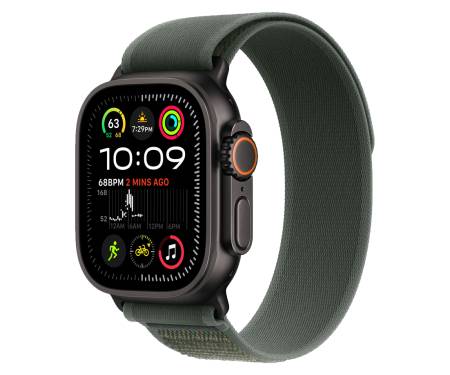 Apple Watch Ultra 2 GPS + Cellular 49mm Titanium Black Case with Green Trail Loop - M/L (MYTJ3+MYQ43) 1