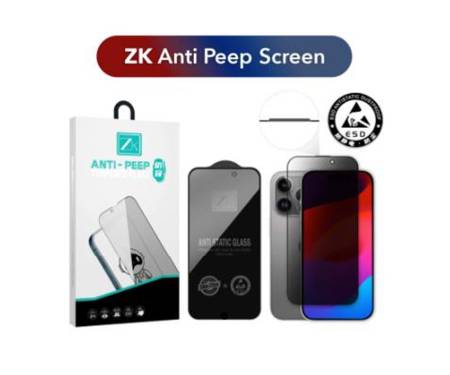Защитное стекло для iPhone 15 Pro Max ZK Anti Peep Black
