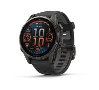 Смарт-часы Garmin Fenix 8 43mm Sapphire Carbon Gray DLC Tit. w. Black/Pebble Gray S. Band