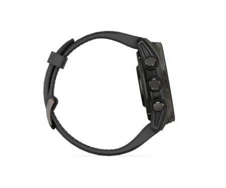 Смарт-часы Garmin Fenix 8 43mm Sapphire Carbon Gray DLC Tit. w. Black/Pebble Gray S. Band