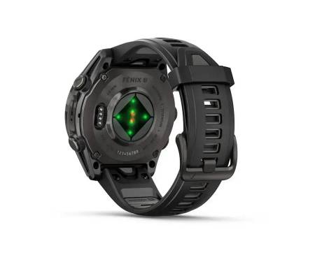 Смарт-часы Garmin Fenix 8 43mm Sapphire Carbon Gray DLC Tit. w. Black/Pebble Gray S. Band