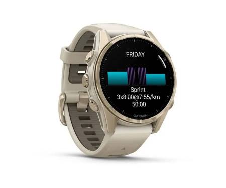 Смарт-часы Garmin Fenix 8 43mm AMOLED Sapphire Soft Gold w. Fog Gray/Dark Sandstone S. Band