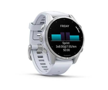 Смарт-часы Garmin Fenix 8 43mm AMOLED Silver with Whitestone Silicone Band