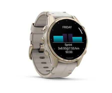 Смарт-часы Garmin Fenix 8 43mm AMOLED Sapphire Soft Gold with Limestone Leather Band
