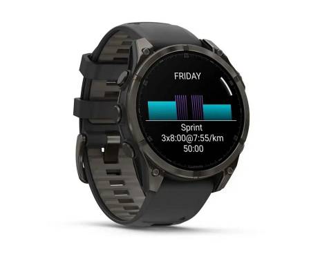 Смарт-годинник Garmin Fenix 8 47mm AMOLED Sapphire Carbon Gray DLC Titanium w. Black/Pebble Gray S. Band