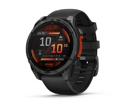 Смарт-часы Garmin Fenix 8 47mm AMOLED Slate Gray with Black Silicone Band