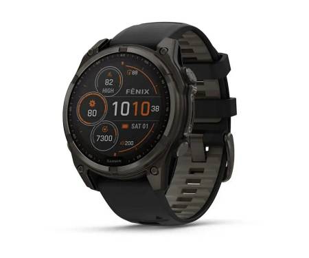 Смарт-часы Garmin Fenix 8 47mm Solar Sapphire Carbon Gray DLC Titanium w. Black/Pebble Gray S. Band