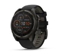 Смарт-часы Garmin Fenix 8 47mm Solar Sapphire Carbon Gray DLC Titanium w. Black/Pebble Gray S. Band