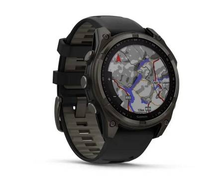 Смарт-часы Garmin Fenix 8 47mm Solar Sapphire Carbon Gray DLC Titanium w. Black/Pebble Gray S. Band