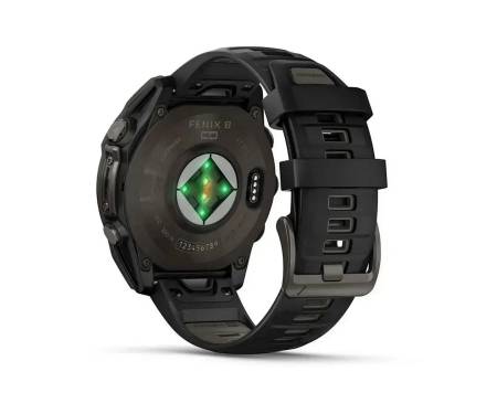 Смарт-часы Garmin Fenix 8 47mm Solar Sapphire Carbon Gray DLC Titanium w. Black/Pebble Gray S. Band