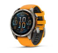 Смарт-годинник Garmin Fenix 8 47mm AMOLED Sapphire Titanium w. Spark Orange/Graphite Silicone Band
