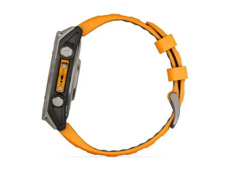 Смарт-годинник Garmin Fenix 8 47mm AMOLED Sapphire Titanium w. Spark Orange/Graphite Silicone Band