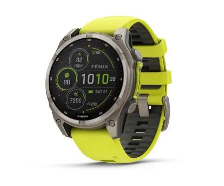 Смарт-часы Garmin Fenix 8 47mm Solar Sapphire Titanium w. Amp Yellow/Graphite Silicone Band